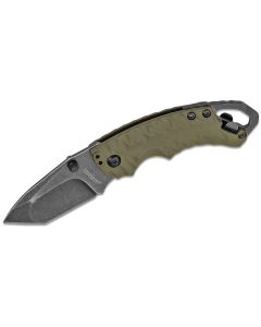 KER8750TOLBW image(0) - Kershaw Shuffle II Multifunction Manual Open Inset Liner Lock American Tanto Blade EDC Folding Pocket Knife with BlackWash Finish - Olive