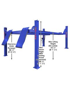 ATEAP-PVL14OF-EXT image(2) - Atlas Platinum PVL14OF-EXT ALI Certified Open Front Alignment 14,000 lb. 4-Post Lift (WILL CALL)