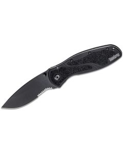 KER1670BLKST image(0) - Kershaw Blur-Serrated Assisted Open Inset Liner Lock Do-it-All Blade EDC Folding Pocket Knife - Black