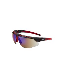 UVXS2863 image(0) - Uvex Avatar Glasses Blk/red, Blue Mir Hc