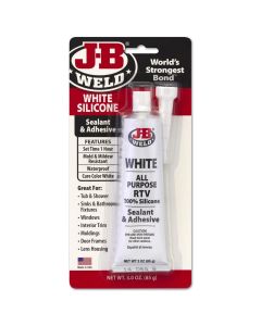 JBW31312 image(0) - J B Weld J-B Weld 31312 White All-Purpose RTV Silicone Sealant and Adhesive - 3 oz.