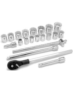 WLMW34904 image(0) - Wilmar Corp. / Performance Tool 3/4 DR SAE SET W/RATCHET & EXT