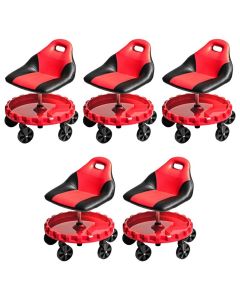 TRX9-270001 image(0) - Traxion 2-700 ProGear Mobile Rolling Gear Race Seat with Tray and Five All Terrain Casters - Red - 5 Pack