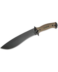 KER1077TAN image(0) - Kershaw Camp 10 Recurve Fixed Blade Machete with Nylon Sheath - Tan/Black