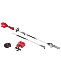 MLW3016-21PS image(0) - Milwaukee Tool M18 Fuel 18V 10 inch Brushless Cordless Battery Powered Pole Saw Kit Quik-Lok Attachment Capability, 8.0 Forge Battery