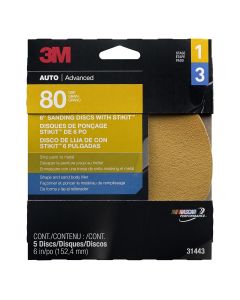 MMM31443 image(0) - 3M DISC ROLLS-GOLD STIKIT 6" P80 5/PK 10/CASE