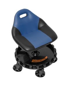 TRX2-701 image(0) - Traxion 2-701 ProGear Mobile Rolling Gear Race Seat with Tray and Five All Terrain Casters - Blue