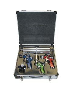 TIT19221 image(1) - TITAN 4 Pc. Hvlp Spray Gun Kit W/Aluminum Case