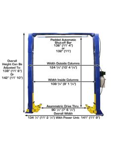 ATEXH-9KOHX-FPD image(4) - Atlas Equipment 9KOHX Overhead 9,000 lb. Capacity 2-Post Lift