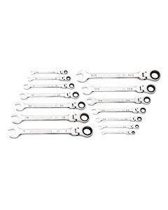 KDT86759 image(0) - GearWrench 14 Pc 90T 12 PT SAE Flex Combi Ratchet Wrench Set