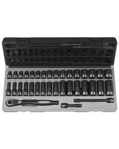 GRE81635MRD image(0) - Grey Pneumatic 3/8" Dr. 35pc Metric Std & Deep Duo-Socket Set - 6