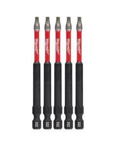 MLW48-32-4574 image(1) - Milwaukee Tool SHOCKWAVE 3-1/2" Impact Square Recess #2 Power Bits (5 Pk)