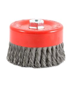 Forney Industries Cup Brush, Knotted, 6 in x .020 in x 5/8 in-11 Arbor