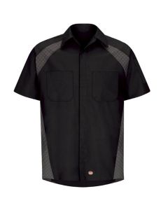 VFISY26BD-SS-XL image(0) - Workwear Outfitters Men's Short Sleeve Diaomond Plate Shirt Black, XL