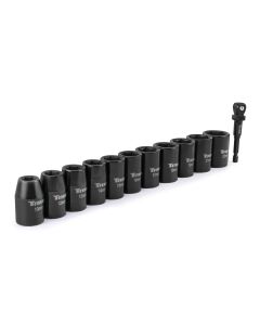 TIT42201 image(0) - Titan 12 Piece 1/2 Inch Drive 6 Point Metric Standard Impact Socket Set