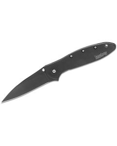 KER1660CKT image(0) - Kershaw Leek Assisted Open Frame Lock Drop Point Blade EDC Folding Pocket Knife - Black