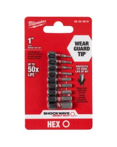 MLW48-32-4616 image(0) - Milwaukee Tool SHOCKWAVE Impact Hex Insert Bit Set -9PC