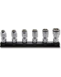 KKNRS3441MZ-6 image(0) - Ko-ken USA 3/8 Sq. Dr. 6 piece Z-series 6-Point Universal Metric NUT GRIP Socket Set