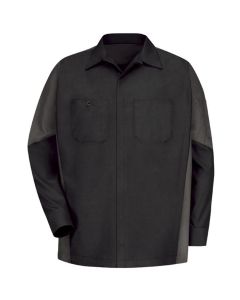 VFISY10BC-RG-XL image(0) - Workwear Outfitters Men's Long Sleeve Two-Tone Crew Shirt Black/Charcoal, XL