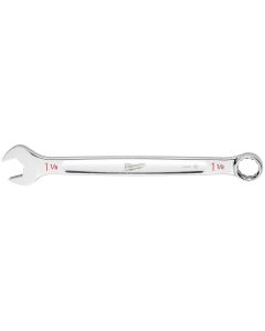 MLW45-96-9436 image(0) - Milwaukee Tool 1-1/8" SAE Combination Wrench, 12-Point, Steel, Chrome, Ergonomic, I-Beam Handle