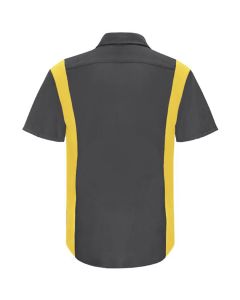 VFISY32CY-RG-L image(0) - Workwear Outfitters Men's Long Sleeve Perform Plus Shop Shirt w/ Oilblok Tech Charcoal/Yellow, Large