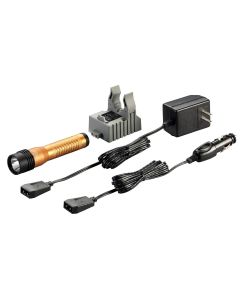 STL74771 image(0) - Streamlight Strion LED HL Rechargeable Flashlight 120V/100V AC/12V DC &hyphen; 1 Holder - Clam- Color  Orange