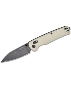 KER6105 image(1) - Kershaw Bel Air Manual Open DuraLock MagnaCut Reverse Tanto Blade EDC Folding Pocket Knife with BlackWash Finish - Bright Nickel