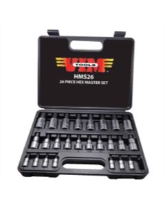 VIMHMS26 image(0) - VIM Tools Master Hex Drive Set, 26 Piece 13 Piece Metric - 2M Thru 19M, 13 Piece SAE - 3/32 Inch Thru 3/4