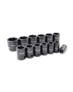 TIT42000 image(0) - Titan 13 pc. 1/2 in. Dr Impact Socket Set