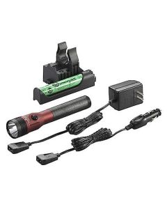 STL75484 image(0) - Streamlight Stinger LED HL 800 Lumen Rechargeable Flashlight - 120V AC/12V DC PiggyBack Smart Charge - Red