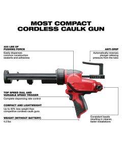 MLW2441-20 image(5) - Milwaukee Tool M12 10oz. Caulk and Adhesive Gun (Tool Only)