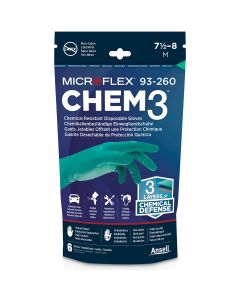 MFX93260RP100 image(1) - Microflex CHEM3 CHEM RESIST CHEM GLOVES XL (PACK OF 6) 6PK