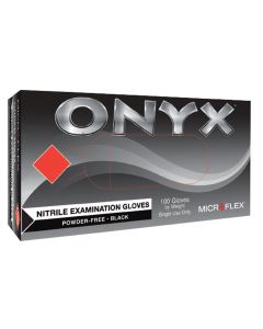 Microflex ONYX BLACK NITRILE EXAM GLOVES M. 100PK