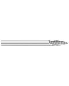 KNKKK14-SG-43 image(0) - KnKut KnKut SG-43 Pointed Tree Shape Carbide Burr 1/8" x 3/8" x 1-1/2" OAL with 1/8" Shank