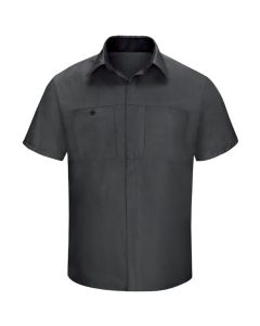 VFISY42CB-SS-5XL image(0) - Workwear Outfitters Men's Short Sleeve Perform Plus Shop Shirt w/ Oilblok Tech Charcoal/Black, 5XL