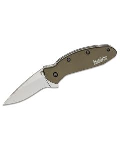 KER1620OL image(0) - Kershaw Scallion Assisted Open Inset Liner Lock Drop Point Blade EDC Folding Pocket Knife - Olive