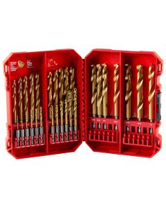 MLW48-89-4672 image(0) - Milwaukee Tool SHOCKWAVE Impact Duty RED HELIX Titanium Drill Bit Set &hyphen; 29PC