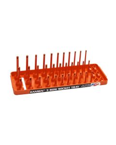 HNE14053 image(0) - Hansen Global 1/4" SAE 3-Row Socket Tray - Orange