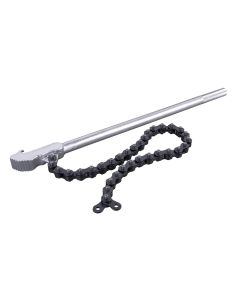 CAL87000 image(0) - Cal-Van Tools Use to loosen and or grip an array of round, square, or other multifaceted objects with a 24" heat-treated chain, 20" chrome-plated handle for extra leverage, and knurled handle for grip.