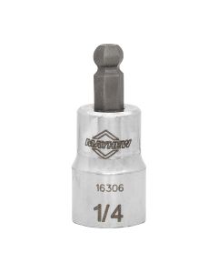 MAY16306 image(0) - Mayhew Mayhew 1/4-Inch SAE Ball Hex Short Insert Socket Bit, 3/8-Inch Drive