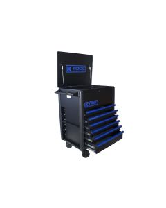 KTI75153 image(0) - K Tool International Service Cart Premium 7 Drawer 750 lb. (Matte Black/Blue)