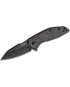 KER2065 image(0) - Kershaw Gravel Assisted Open Frame Lock Drop Point Blade EDC Folding Pocket Knife with BlackWash Finish - BlackWash