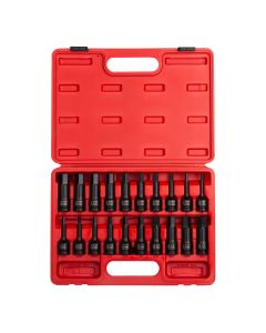 SUN2637 image(0) - Sunex 20PC 1/2" DR IMPACT HEX DRIVER MASTER SET