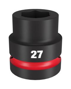 MLW49-66-6592 image(0) - Milwaukee Tool SHOCKWAVE Impact Duty  1"Drive 27MM Standard 6 Point Socket