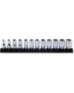 KKNRS3300XZ-12 image(0) - Ko-ken USA 3/8 Sq. Dr. Socket set  7-19mm 6 point 300mm Z-series 12 pieces