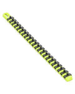 ERN8434HV image(0) - Ernst Mfg. 18&rdquo; Socket Organizer with 22 Twist Lock Clips - HI-VIZ - 1/4&rdquo;