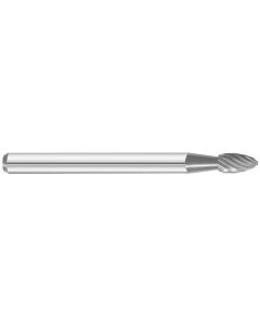 KNKKK14-SH-41 image(0) - KnKut KnKut SH-41 Flame Shape Carbide Burr 1/8" x 1/4" x 1-1/2" OAL with 1/8" Shank