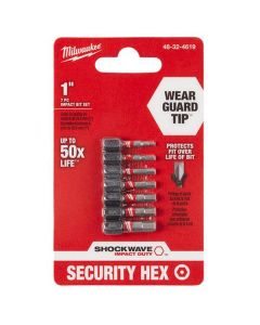 Milwaukee Tool SHOCKWAVE Hex Security Insert Bit Set - 7PC