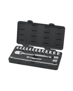 KDT80708 image(0) - GearWrench 18PC 1/2" DRIVE METRIC SOCKET SET