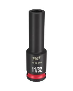 MLW49-66-6118 image(0) - Milwaukee Tool SHOCKWAVE Impact Duty  3/8"Drive 11/32" Deep 6 Point Socket